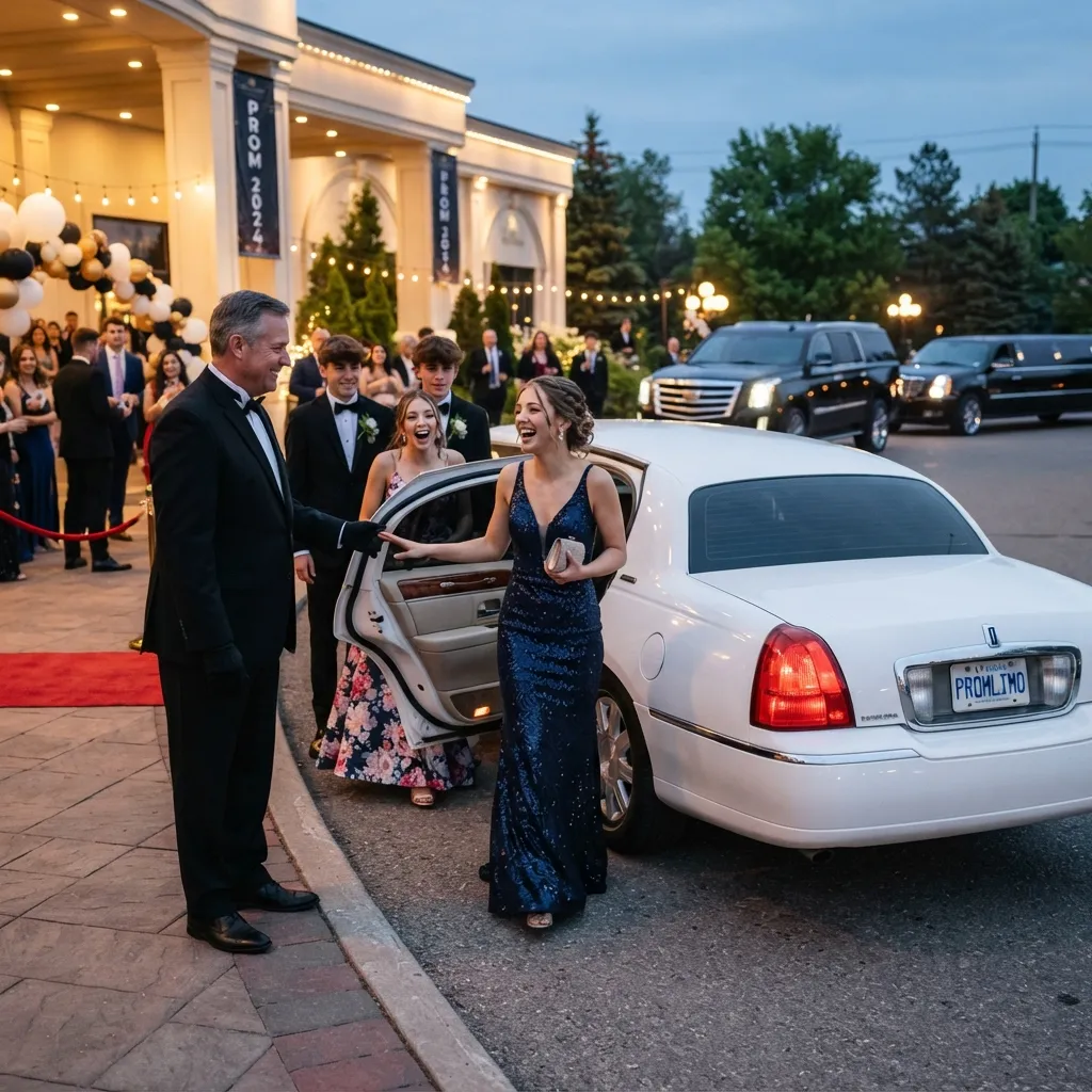 Prom limo service in Vaughan professional chauffeur safe luxury transportation